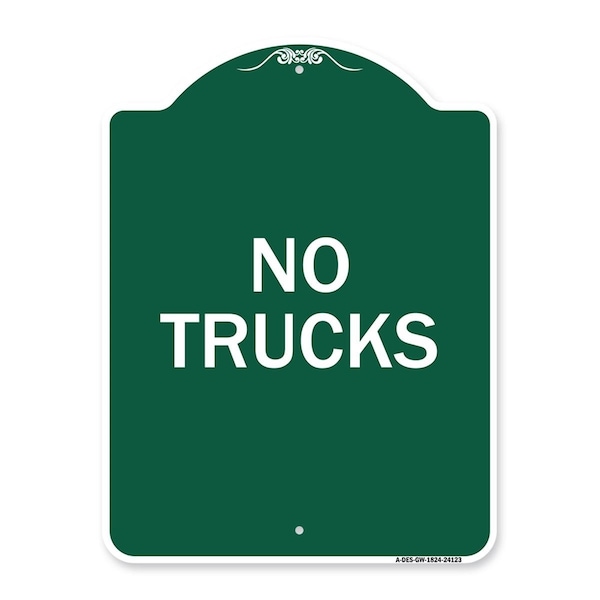 Amistad 18 x 24 in. Designer Series Sign - Driveway Sign No Trucks, Green & White AM2023939 - main